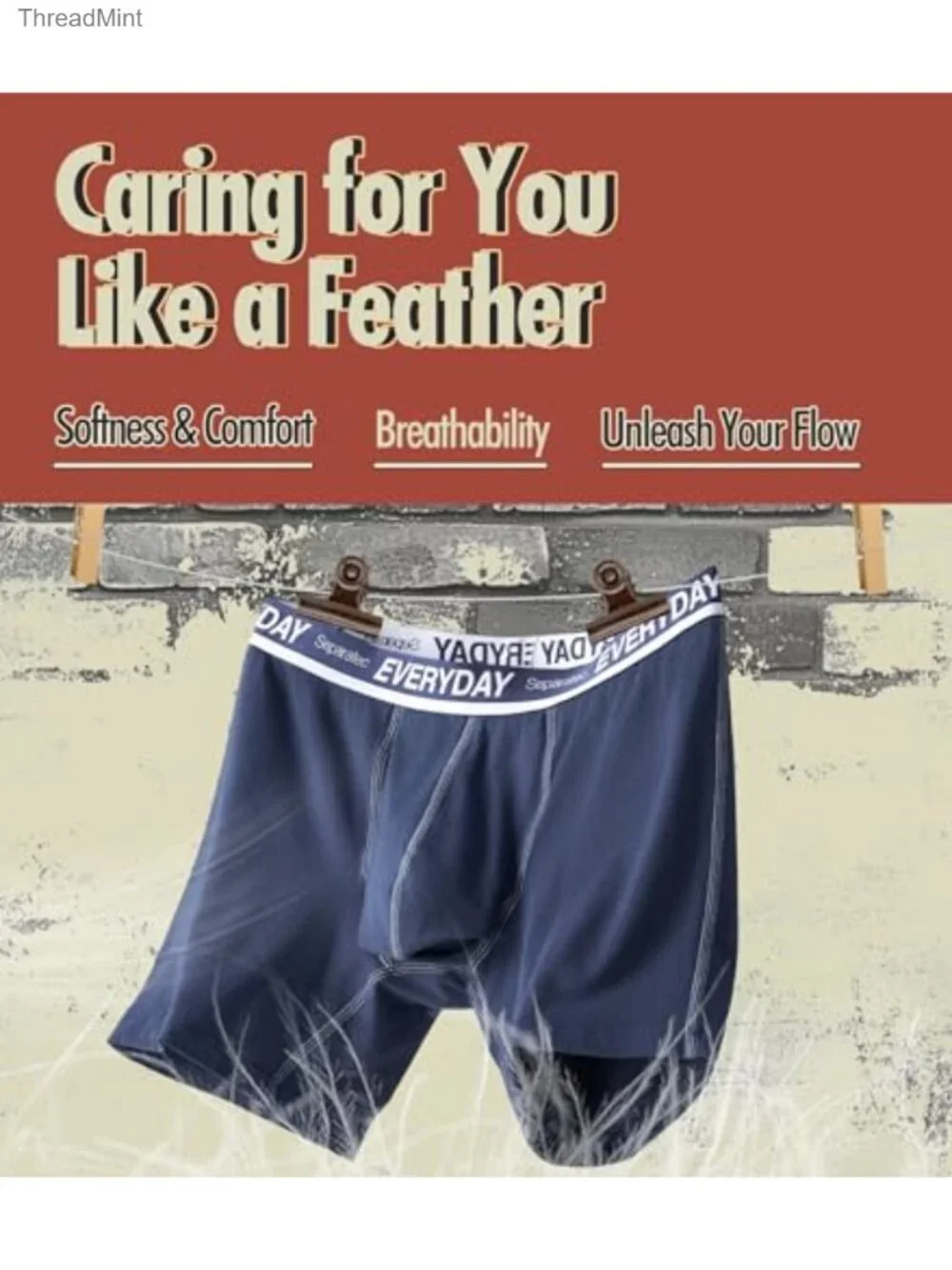 Men's Dual Pouch Cotton Boxer Briefs Breathable Tagless Multipack